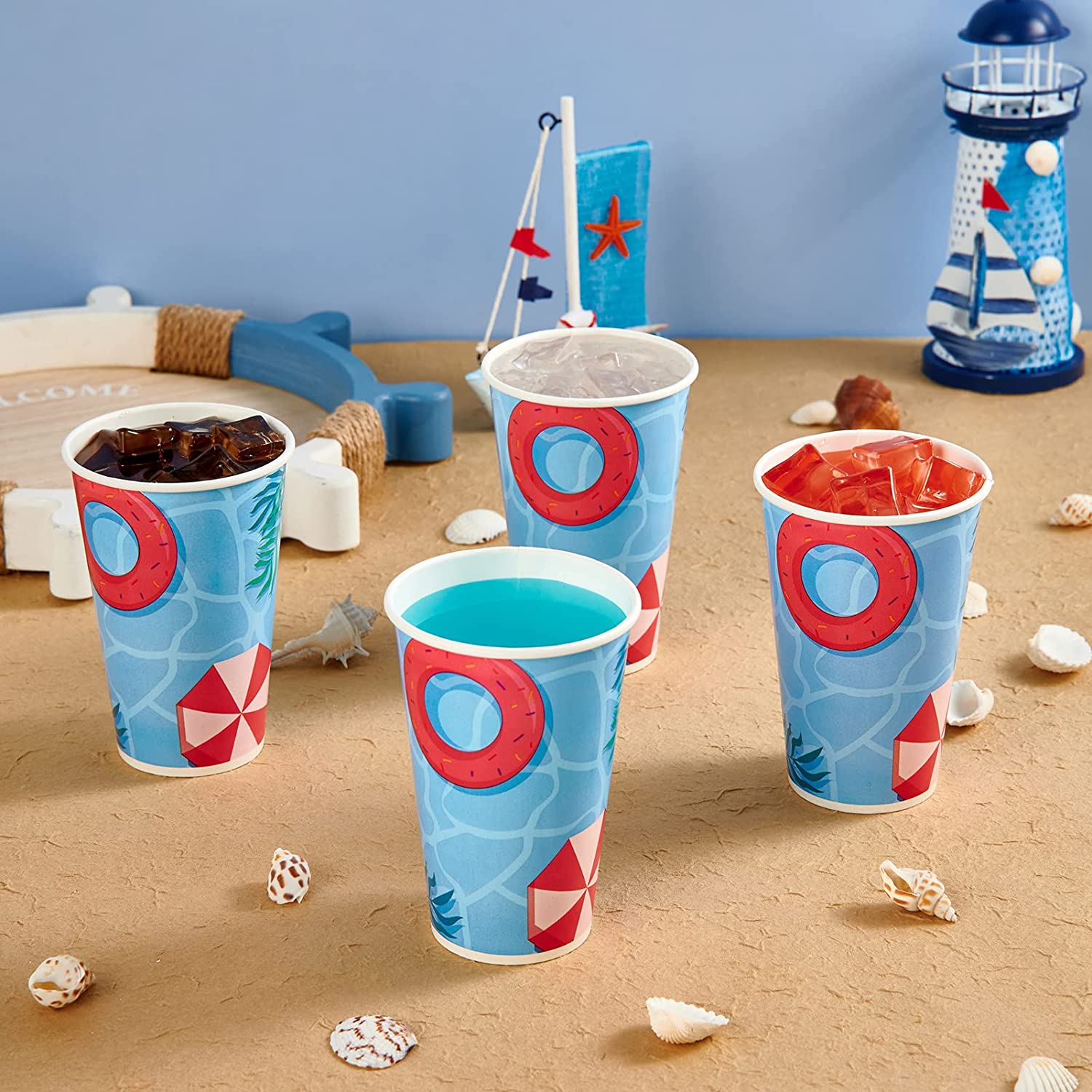 [125 Pack] 22oz Paper Cups, Disposable Paper Cups with Strawless Sip Lids, Paper Cold Cups With Lids Specially Designed for Cold Drinks, Beverages, Juices, and All Kinds of Cold Drinks - Image 4